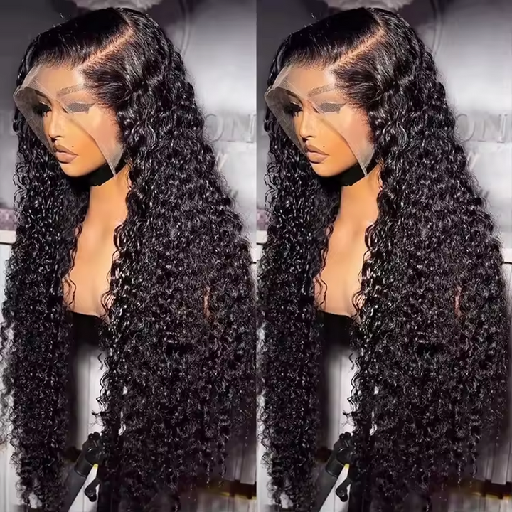 Premium Super Double Drawn Human Hair Wigs 13×6 Lace Frontal Deep Wave Wig 250% Density - sterlyhair