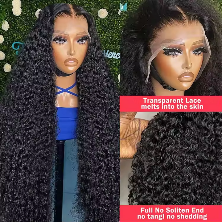 Premium Super Double Drawn Human Hair Wigs 13×6 Lace Frontal Deep Wave Wig 250% Density - sterlyhair