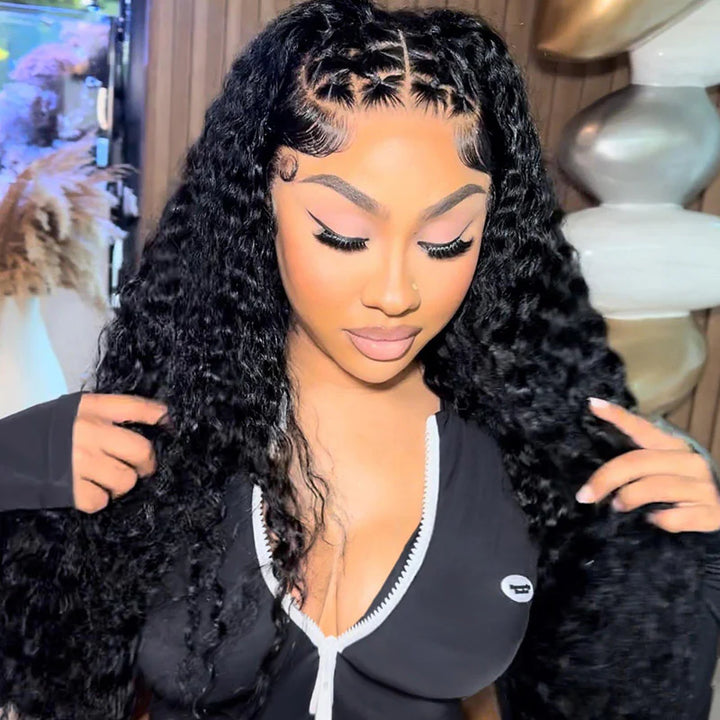 Premium Super Double Drawn Human Hair Wigs 13×6 Lace Frontal Deep Wave Wig 250% Density - sterlyhair