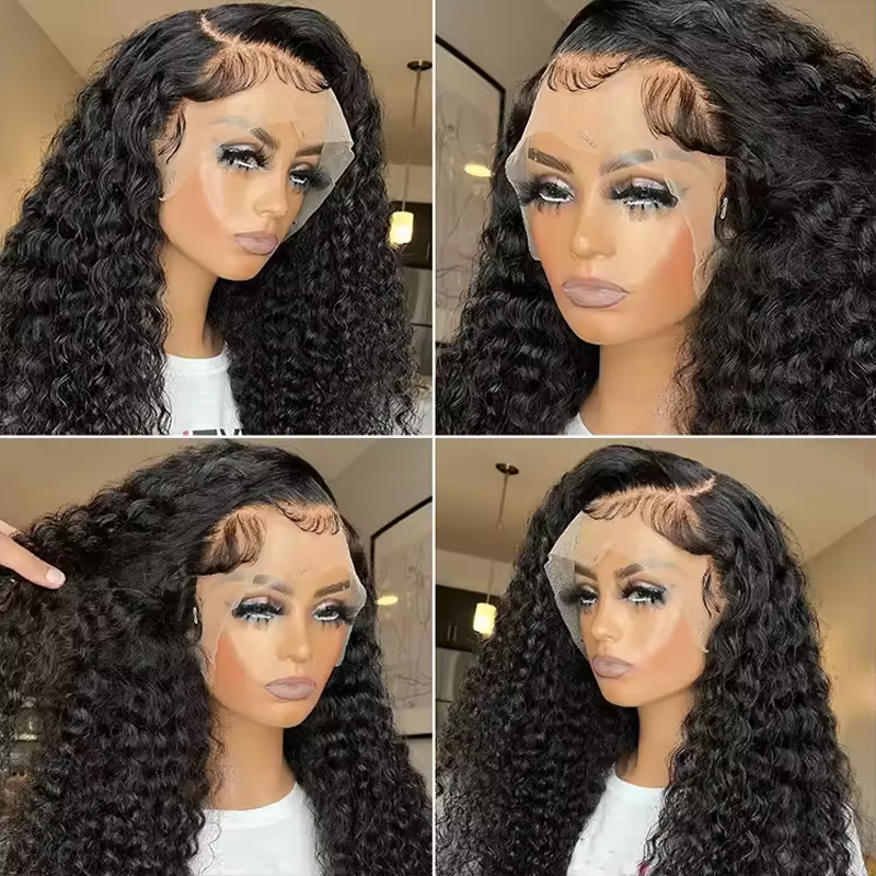 Premium Super Double Drawn Human Hair Wigs 13×6 Lace Frontal Deep Wave Wig 250% Density - sterlyhair