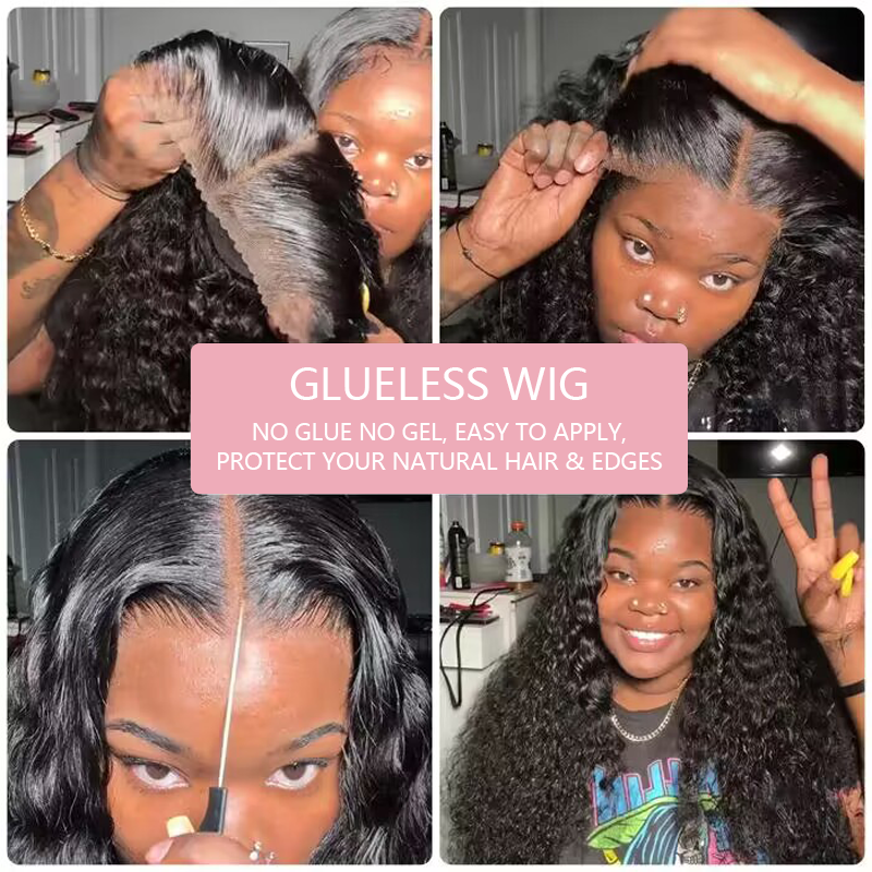 Pre-cut 9x6 Lace M-cap Wear Go Glueless Mini Knots Deep Wave HD Lace Front Wig Pre-plucked - sterlyhair