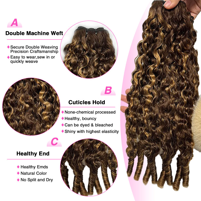 Highlight Color #4/27 Raw Burmese Curly Bundles 100% Human Hair Bundle Sterly Hair