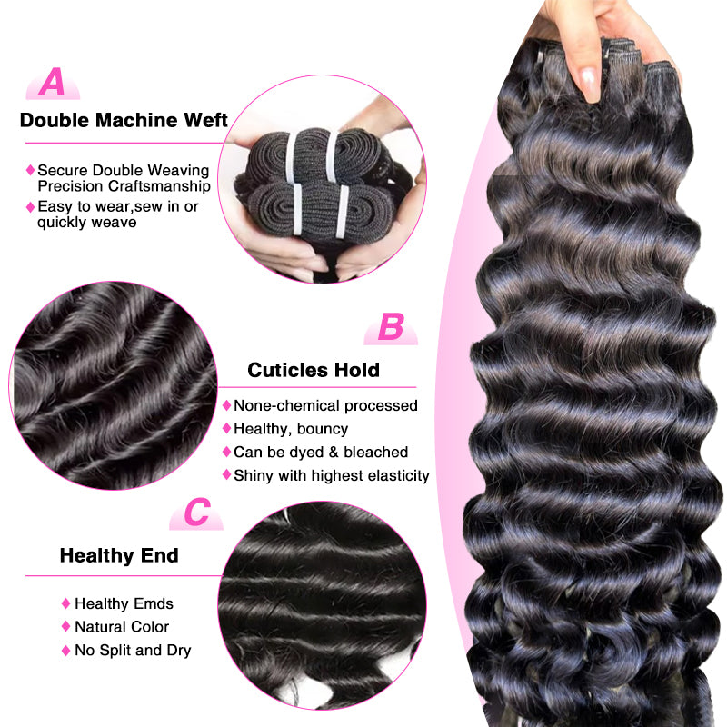 Raw Loose Deep Wave Bundles High Quality 100% Human Hair Sterly Hair