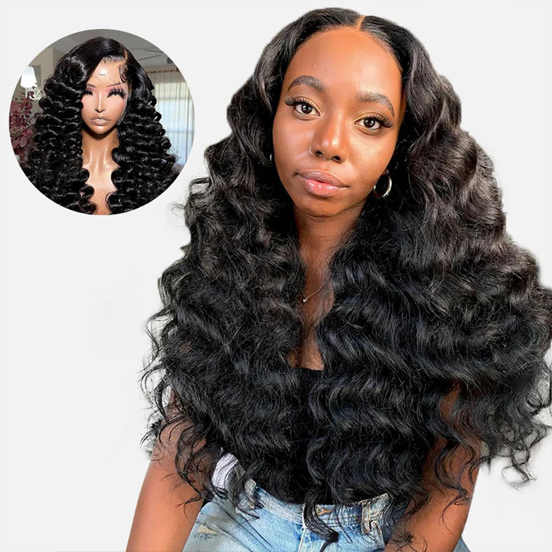 13x6 HD Lace Full Frontal Wig Undetactable HD Lace Loose Wave Human Hair Wig