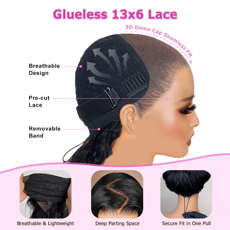 Sterly Glueless 13x6 Loose Deep Wave Wig HD Lace Frontal Wigs 100% Human Hair Wigs - sterlyhair