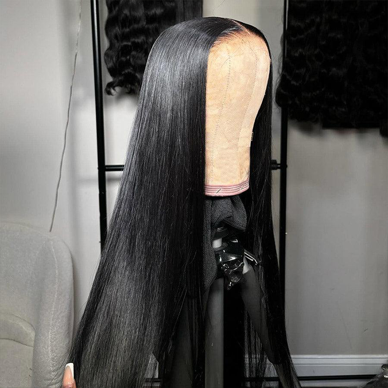 Affordable #1 Jet Black Straight Hair Wig 13x6 Lace Front Human Hair Wigs Sterly Hair