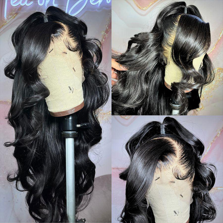#1 Jet Black 13×6 Lace Loose Body Wave Wig Human Hair Sterly Hair - sterlyhair