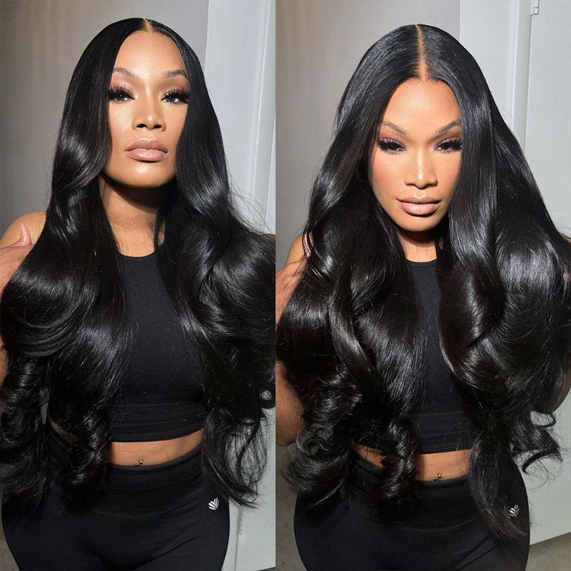 #1 Jet Black 13×6 Lace Loose Body Wave Wig Human Hair Sterly Hair - sterlyhair