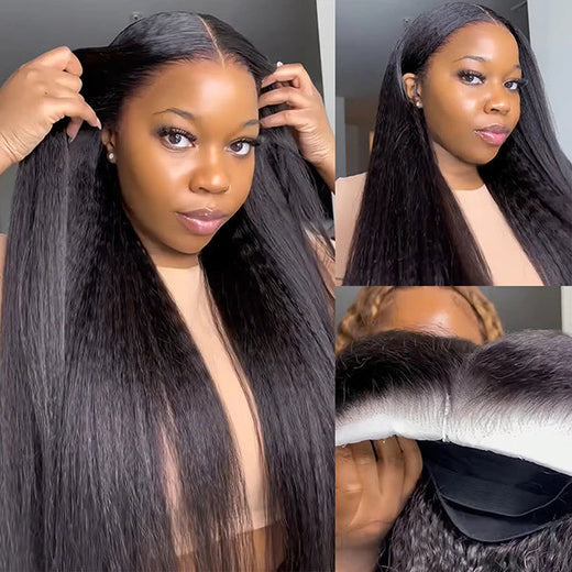 Glueless 13x6 Kinky Straight Wig 16-34inch Transparent HD Lace Frontal Wigs Sterly Hair - sterlyhair