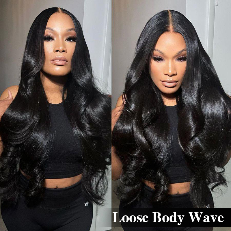 Affordable #1 Jet Black Body Wave Wig 13x6 Lace Front Human Hair Wigs Sterly Hair