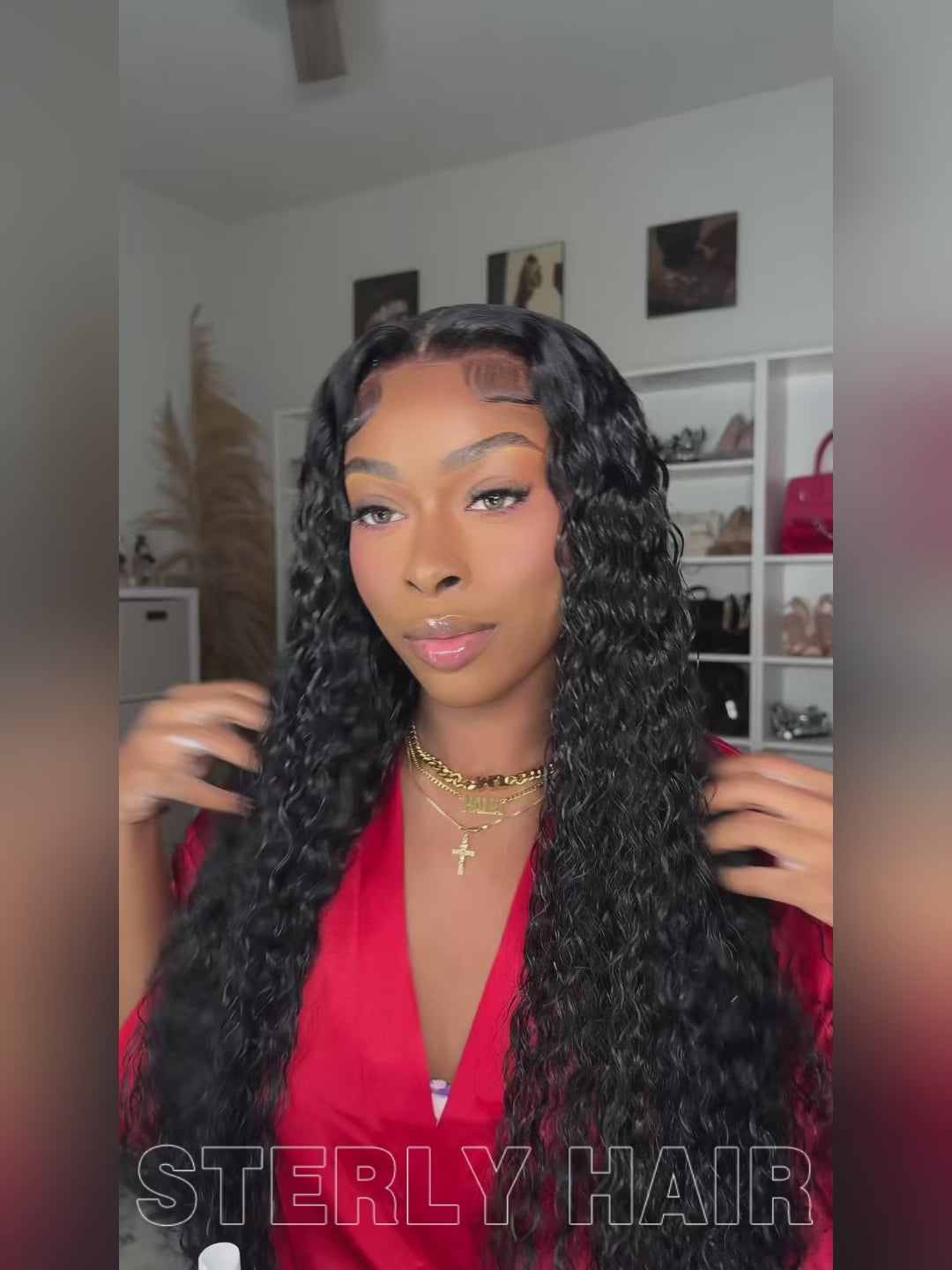 Sterly Glueless 7x6 HD Lace Wig Water Wave Lace Front Wigs Human Hair