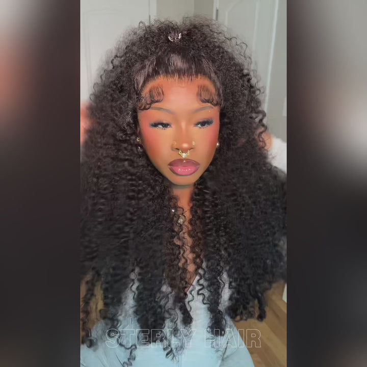 Affordable Burmese Curly Frontal Human Hair Wig Hot Selling Premium Hair Drawstring Wig With Finger Coil Ends
