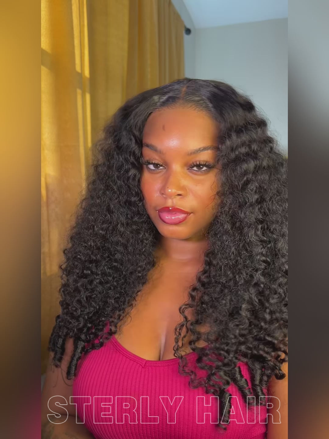 Sterly Glueless 7x6 HD Lace Wig Burmese Curly Wave Lace Front Wigs Human Hair