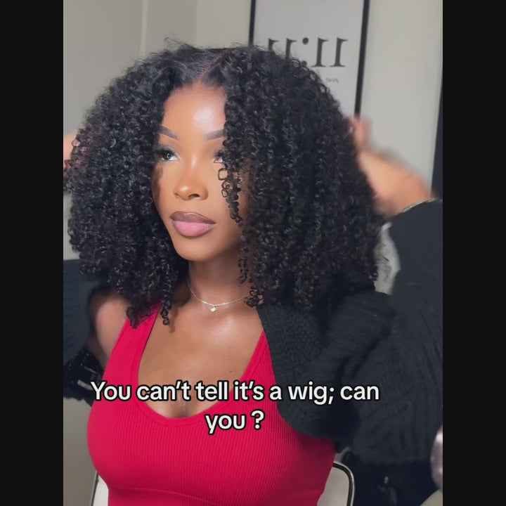 Sterly 250% High Density 13×6 Kinky Curly Human Hair Wig Super Thick Double Drawn Wig