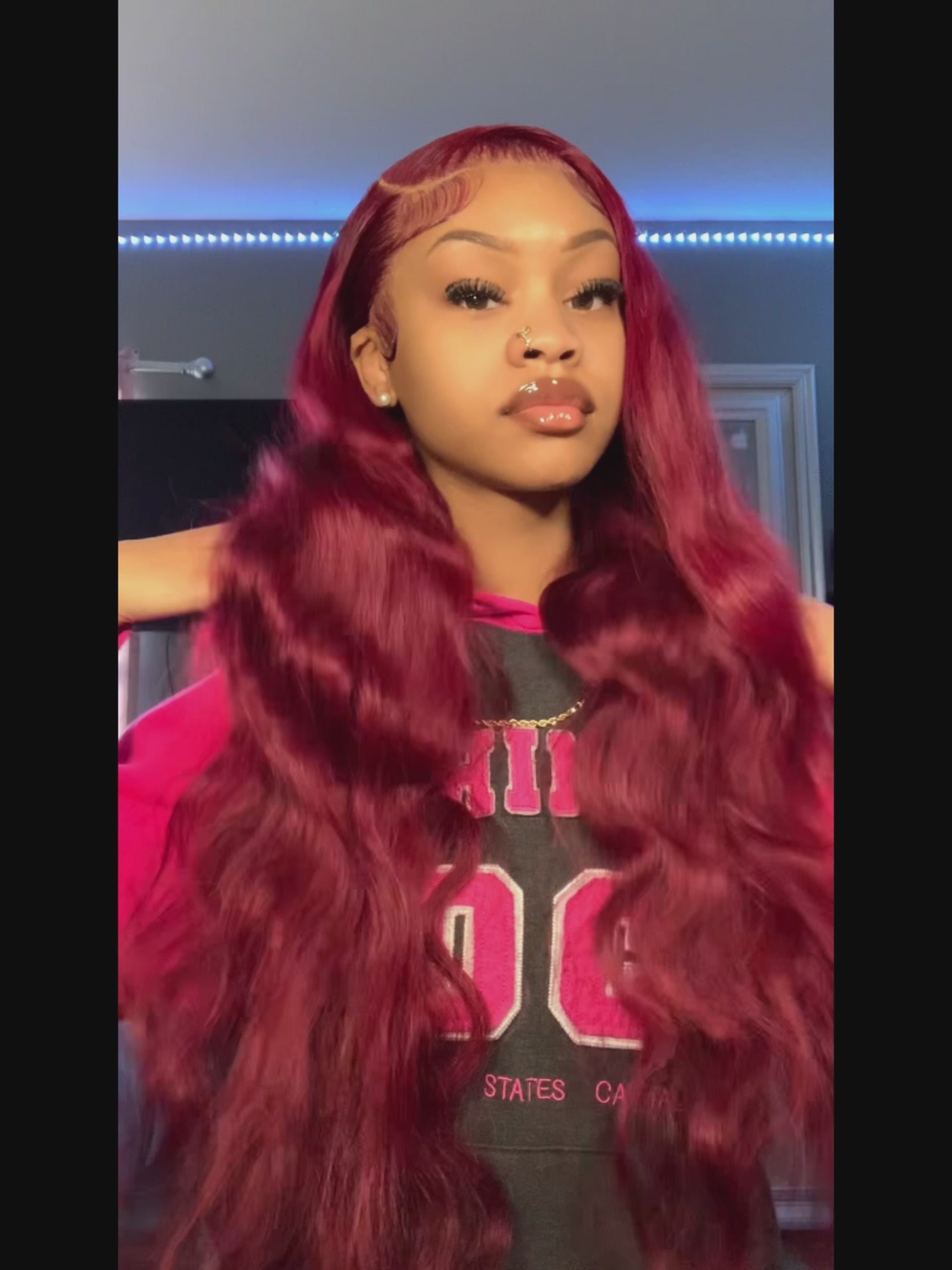 Perruque Body Wave bordeaux 13x6 à prix abordable #99J, perruques en cheveux humains avec dentelle frontale 