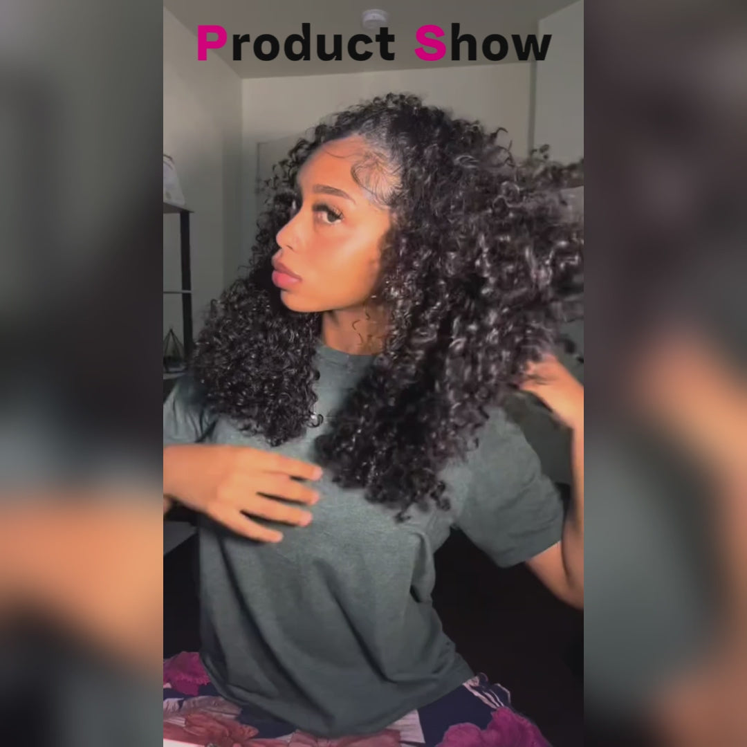 Burmese Curly 3-In-1 Half Wig Glueless Install with Drawstring  Beginner Friendly