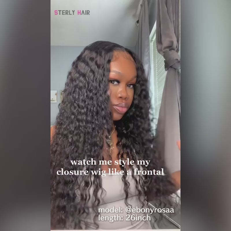 Sterly Undetectable 5x5 HD Transparent Lace Closure Wigs Deep Wave Human Hair Wig