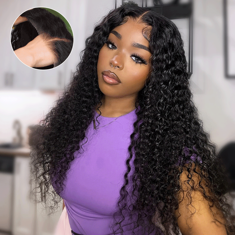Sterly Glueless 13x6 Deep Wave Wig HD Lace Drawstring Human Hair Wigs - sterlyhair