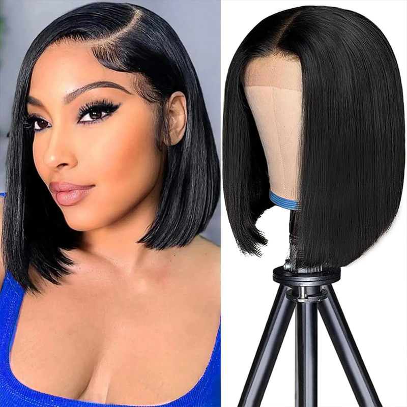 Sterly #1 Jet Black Frontal Wigs Human Hair 13×6/5×5 Straight Short Bob Wigs For Women