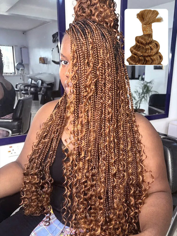 Raw Bulk Human Hair | Boho Braids Burmese Curly Hair Bulk For Braids 100% Human Hair Extensions 100g - sterlyhair