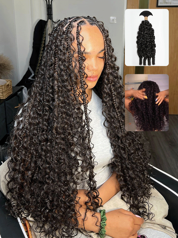 Raw Bulk Human Hair | Boho Braids Burmese Curly Hair Bulk For Braids 100% Human Hair Extensions 100g - sterlyhair