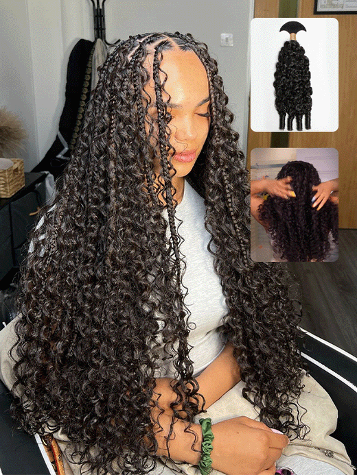 Raw Bulk Human Hair | Boho Braids Burmese Curly Hair Bulk For Braids 100% Human Hair Extensions 100g - sterlyhair