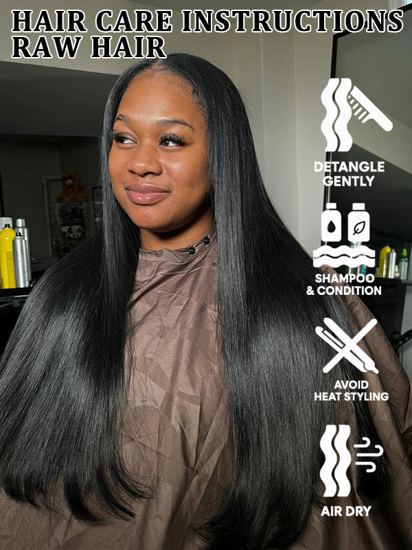 Raw Hair Wig | 13x6 Full HD Lace Frontal Wig Undetactable BlendAway 9x6 HD Lace Straight Human Hair Wig - sterlyhair