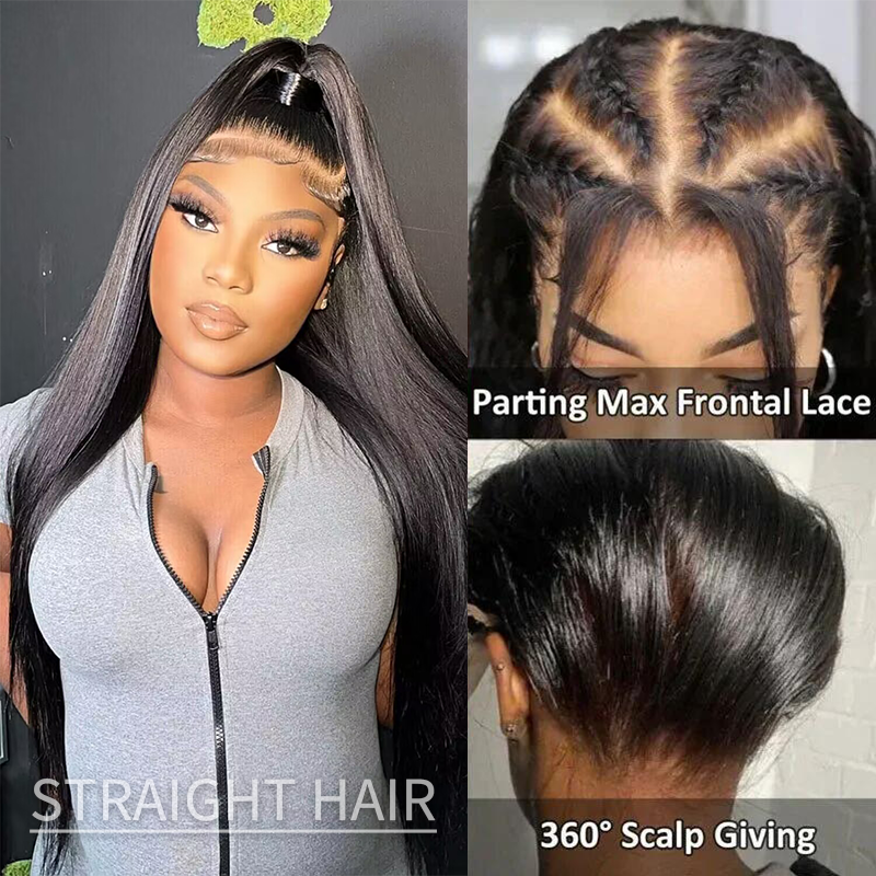 16-34inch 360 Lace Frontal Wig Super Natural Human Hair Wigs 180% Density