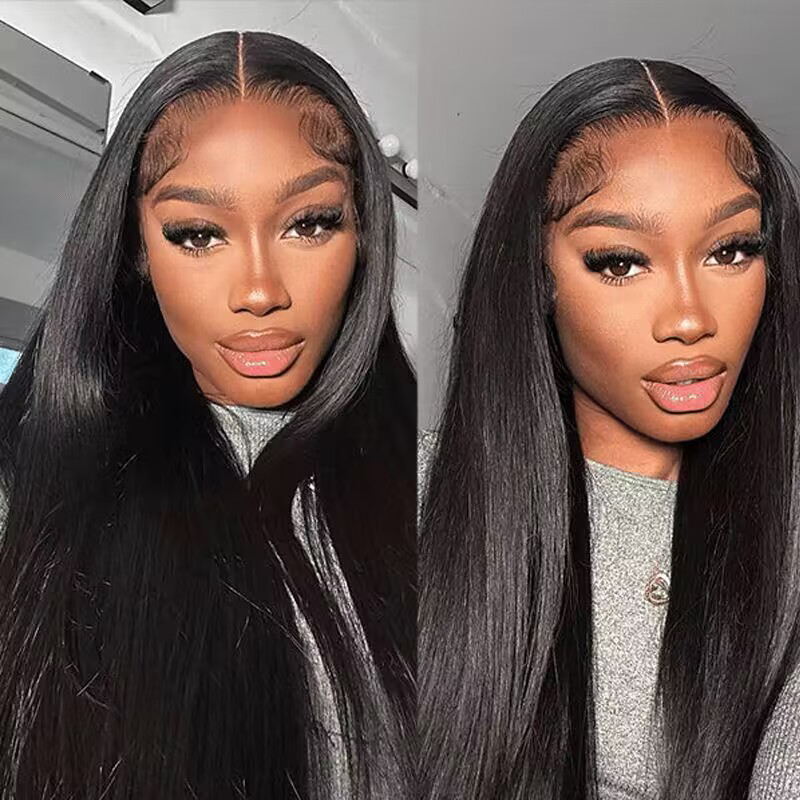 Glueless Straight Human Hair Wig 9x6 Lace Wig Pre Bleached Knots Ready to Go Wig - sterlyhair