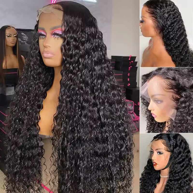 Water Wave Super Double Drawn Human Hair Wigs Raw Cuticle Aligned 13×6 Lace frontal Wig - sterlyhair