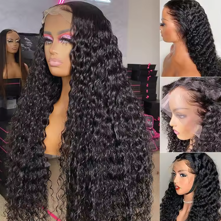 Water Wave Super Double Drawn Human Hair Wigs Raw Cuticle Aligned 13×6 Lace frontal Wig - sterlyhair