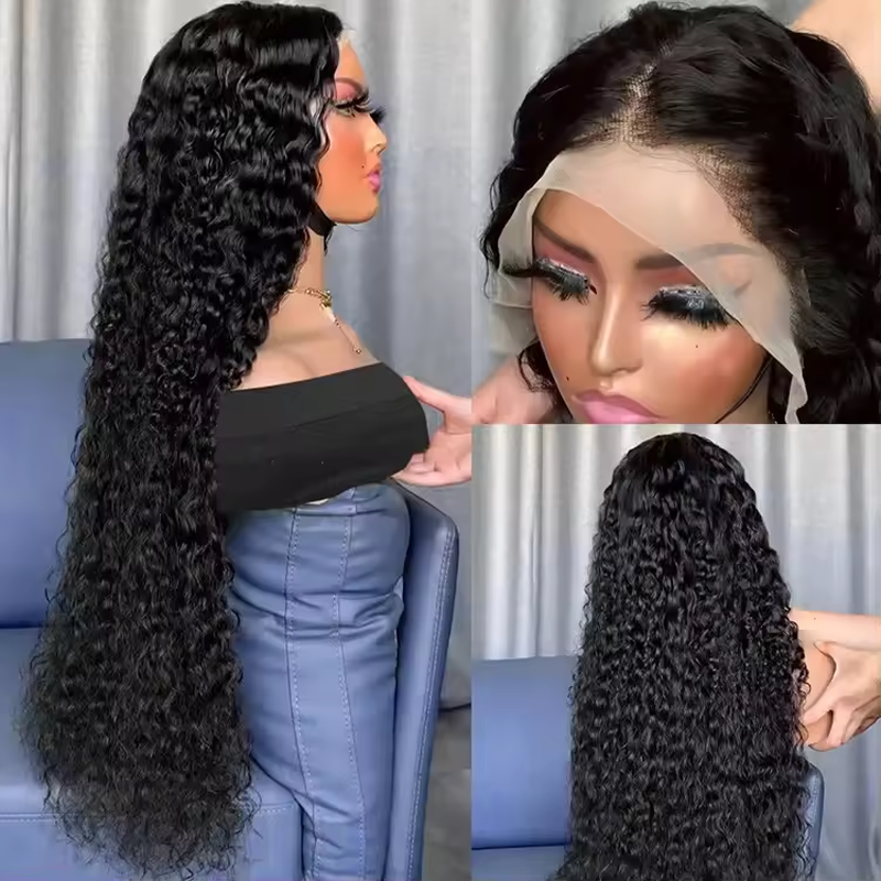 Water Wave Super Double Drawn Human Hair Wigs Raw Cuticle Aligned 13×6 Lace frontal Wig - sterlyhair