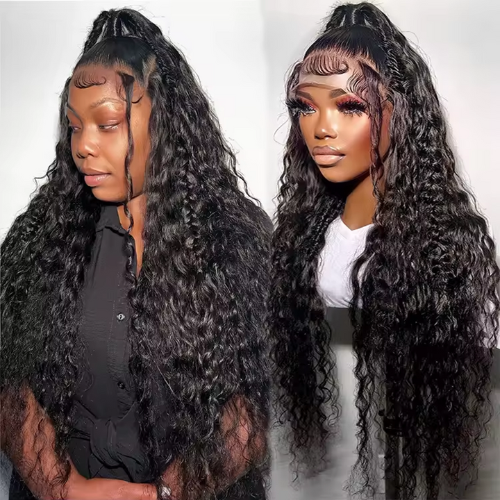 Water Wave Super Double Drawn Human Hair Wigs Raw Cuticle Aligned 13×6 Lace frontal Wig - sterlyhair