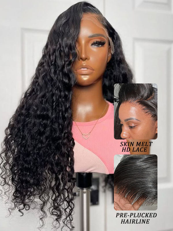 Raw Hair Wig | Undetactable HD Lace Water Wave Human Hair Wig Real HD Lace Wig