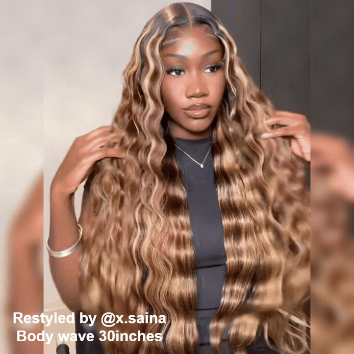 13×6 Full Lace Black Roots with 4/27 Highlight Wig Human Hair Wig - sterlyhair