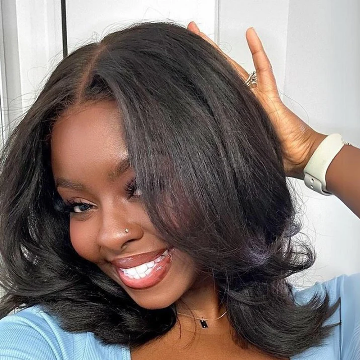 Sterly Yaki Straight Bob Human Hair Wig 7×6/13×6 HD Lace Glueless Short Wig - sterlyhair