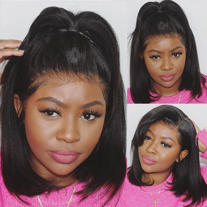 Sterly Yaki Straight Bob Human Hair Wig 7×6/13×6 HD Lace Glueless Short Wig - sterlyhair