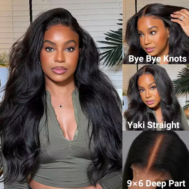 9x6 Lace Parting Max Glueless Wig Natural Kinky Straight / Yaki Straight Ready to Go Wig - sterlyhair