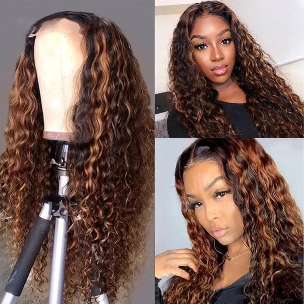 Sterly #FB30 Balayage Colored Highlight Wig Transparent Lace Water Wave Lace Front Wigs
