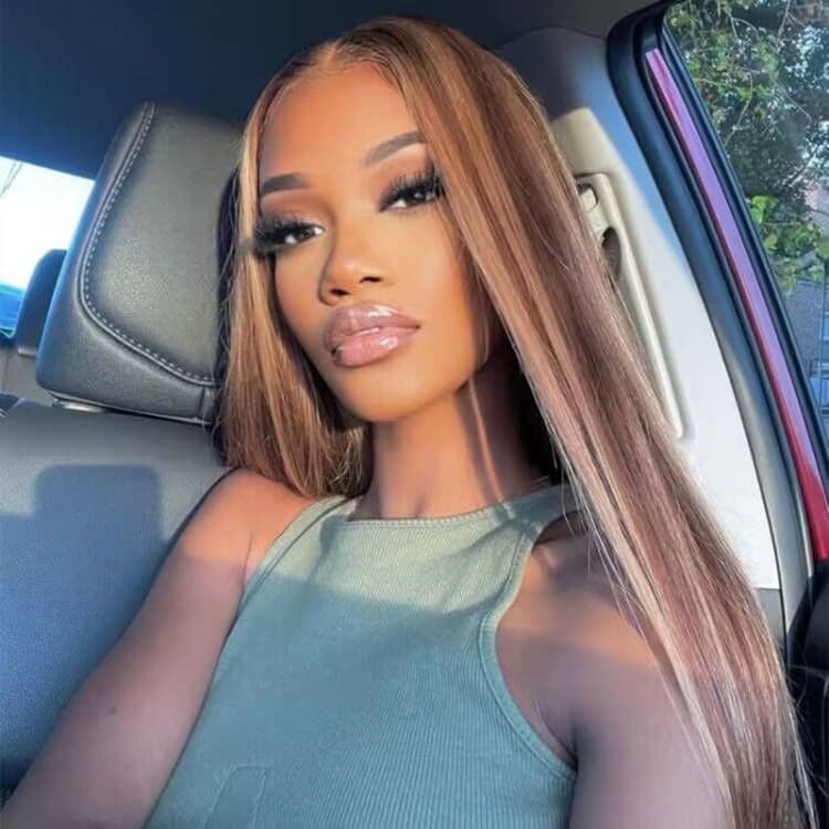 Sterly P4/27 Highlight Wig Straight Hair Lace Front Human Hair Wig