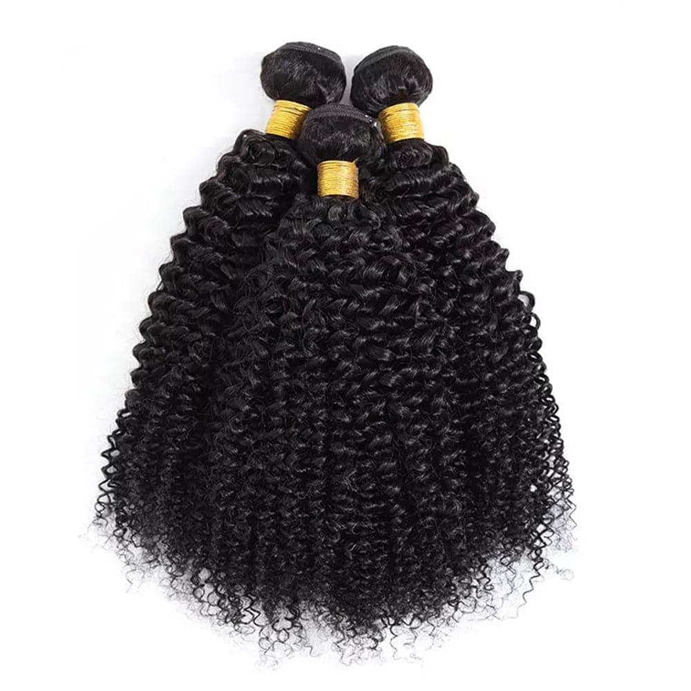 Sterly Hair Deep Curly 3 Bundles with 4×4 Lace Closure 100% Human Virgin Hair