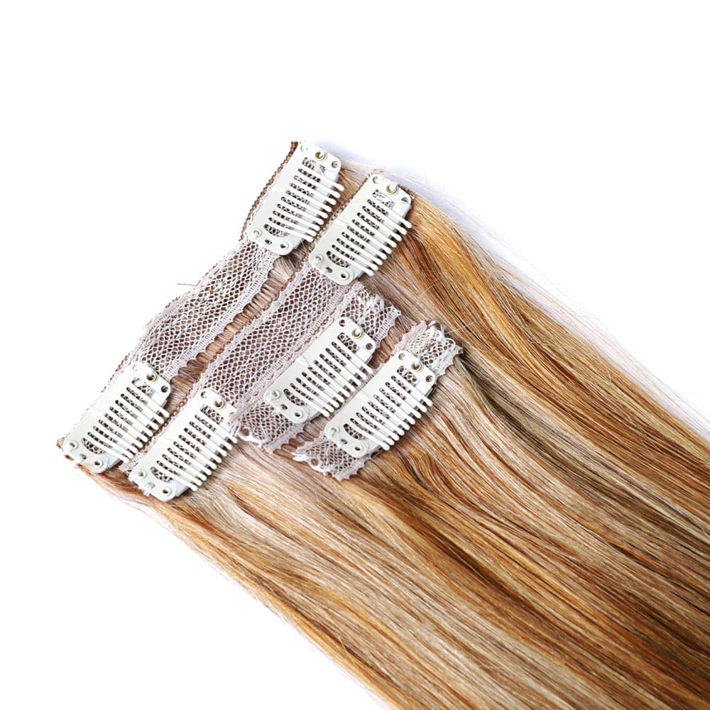 Sterly #27/30 Highlight Straight Clip-in Human Hair 8 Pices With 18 Clips 120g