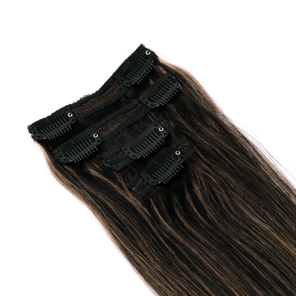 Sterly #F1B/30 Highlight Straight Clip-in Human Hair 8 Pices With 18 Clips 120g