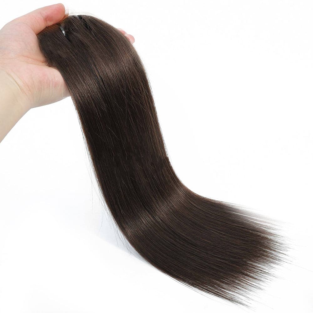 Sterly #2 Dark Brown Straight Clip-in Human Hair 8 Pices With 18 Clips 120g
