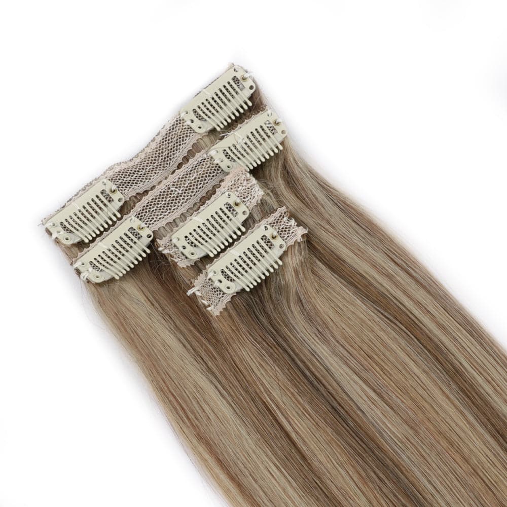 Sterly MT003 Highlight Straight Clip-in Human Hair 8 Pices With 18 Clips 120g