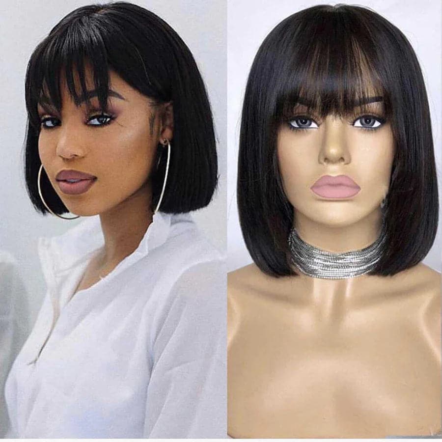 Sterly Bob Wigs No Sew in Beginner Friendly Straight Bob Wigs With Bang
