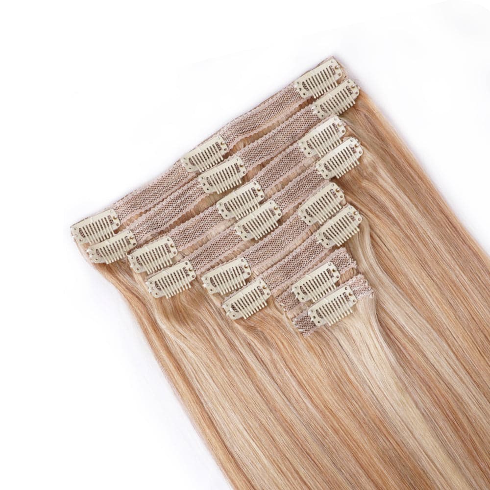 Sterly #27/613 Highlight Straight Clip-in Human Hair 8 Pices With 18 Clips 120g