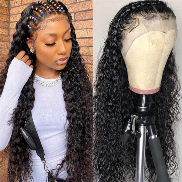 Water Wave 13×4 HD Transparent Lace Front Human Hair Wigs Sterly Hair - sterlyhair