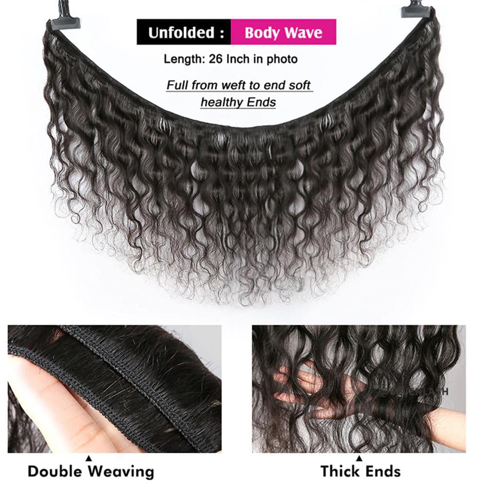 Sterly Hair Brazilian Virgin Hair Body Wave Bundles Human Hair Extensions 3 Bundles / 4 Bundles