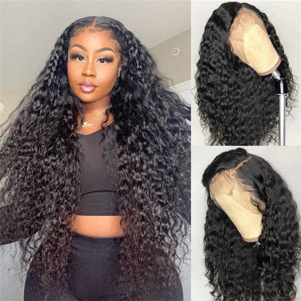 Water Wave 13×4 HD Transparent Lace Front Human Hair Wigs Sterly Hair - sterlyhair